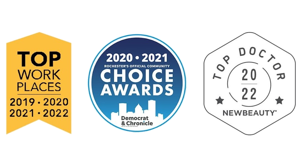 Top Work Places 2019-2022, Choice Awards 2020-2021, and Top Doctor 2022 badge