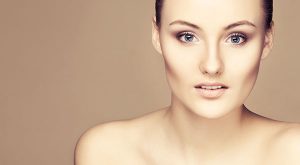 exotic model with beautiful skin
