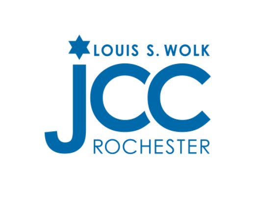 Louis S. Wolk JCC Rochester logo in blue type