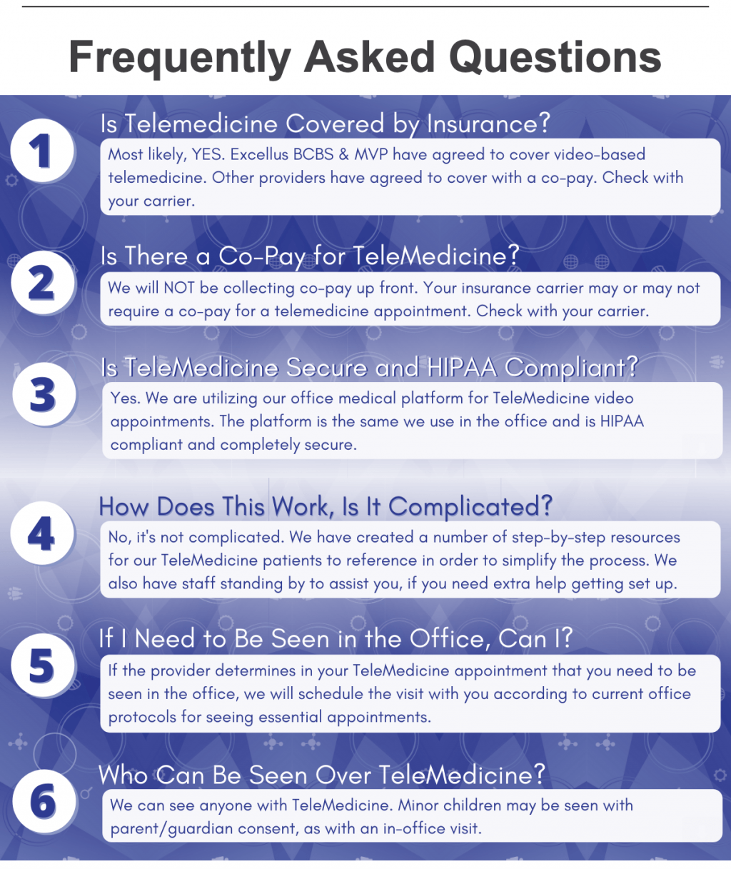 Telemedicine Frequently Asked Questions Graphic