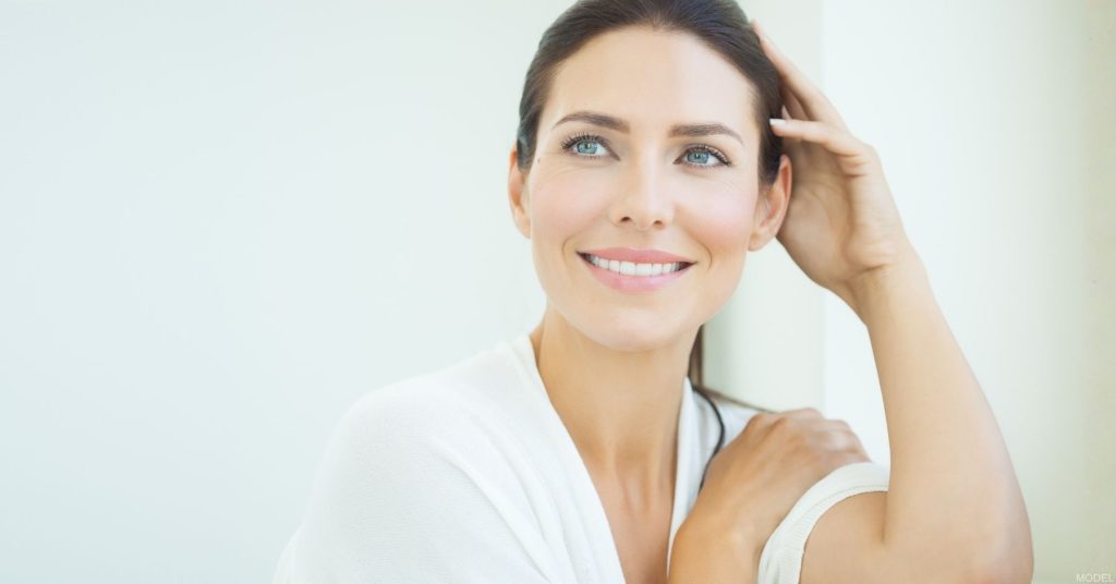 Woman after Sofwave® skin tightening treatment (model)